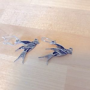 - New handmade Bird earrings in pewter